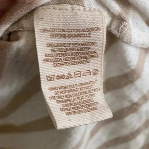 Free People Embroidered tan and white stripped Mirror Tank Top - Picture 8 of 8